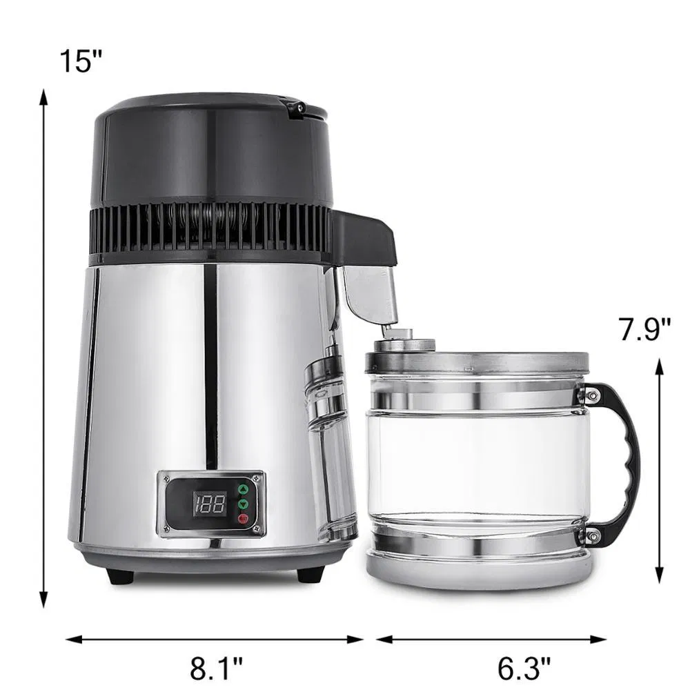 304 Stainless Steel Water Distiller 4L Distiller Supporting Distillation Machine Medical Debris Removal and Purification Filter