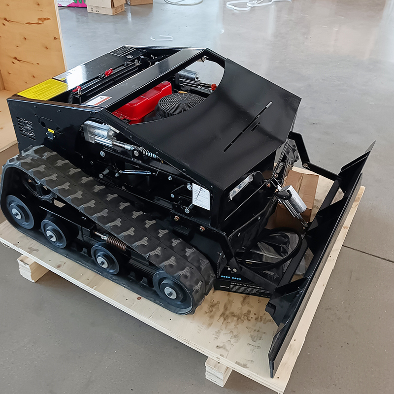 Free Shipping Rubber Crawler Robot Gasoline Self Propelled Garden Remote Control Lawn Mower for Sale