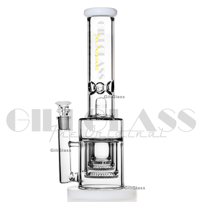 Gili-244 Giliglass 14 Inches New Design Hookah Smoking Glass Water Pipe Honeycomb Jet Perc Rig DAB