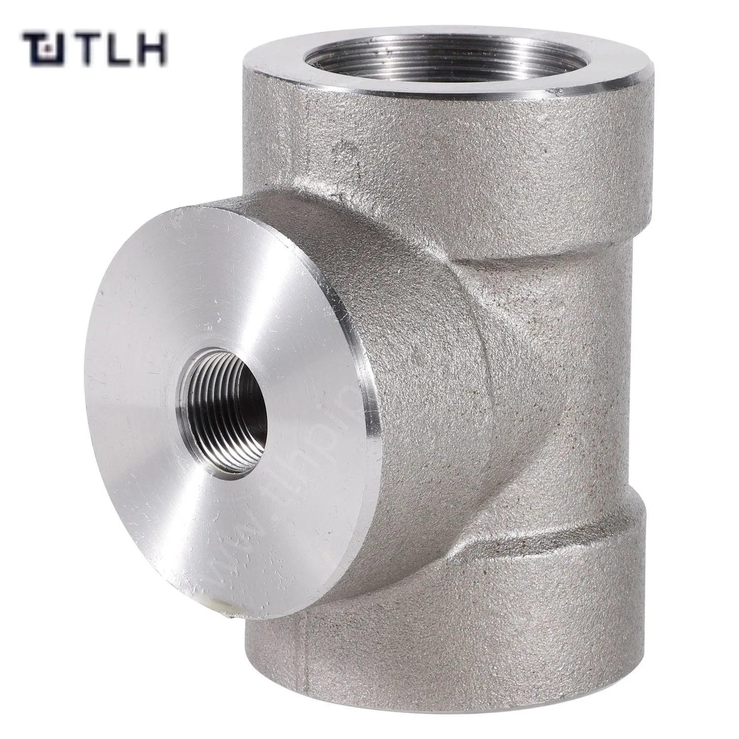 China Customized 3000# ASME B16.11 Stainless Steel Ss 304 316 304L 316L NPT Female Forged Thread Unequal Tee Reduced Tee