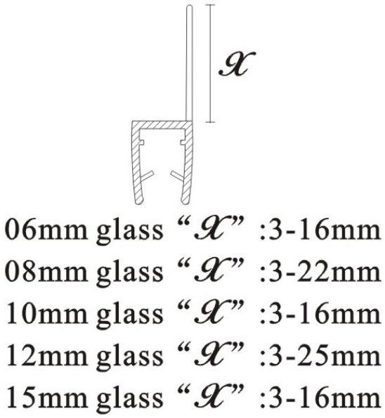 Curved Bath Shower Screen Plastic Seal for 6-12mm Glass Door Enclosure
