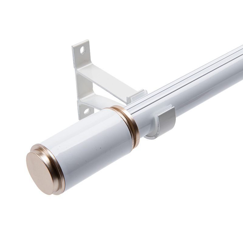 Modern Nordic Rome Telescopic Curtain Rod Wood Grain Double Pole Thick Aluminum Alloy Mute Punch Curtain Rod