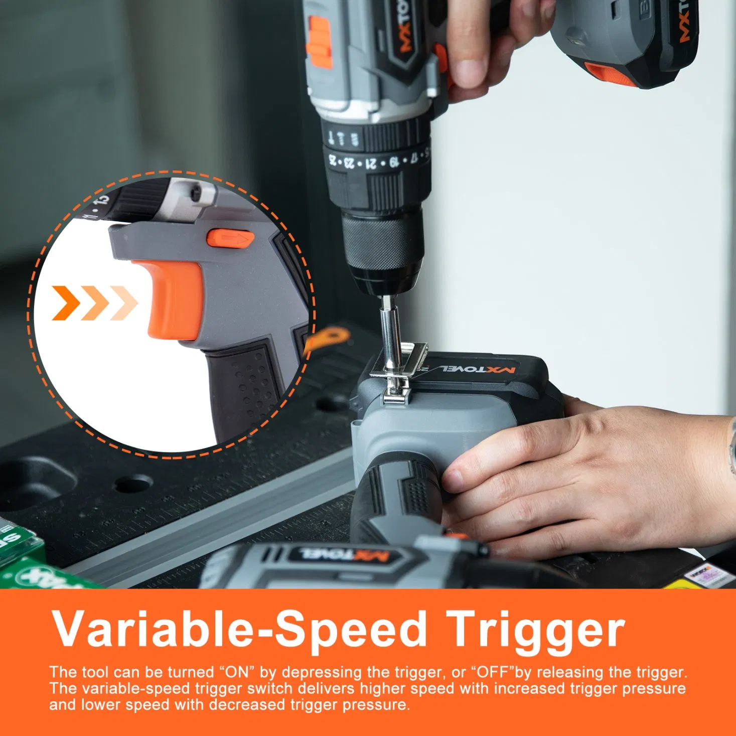 Аккумуляторная дрель-шуруповерт 20В с бесщеточным двигателем