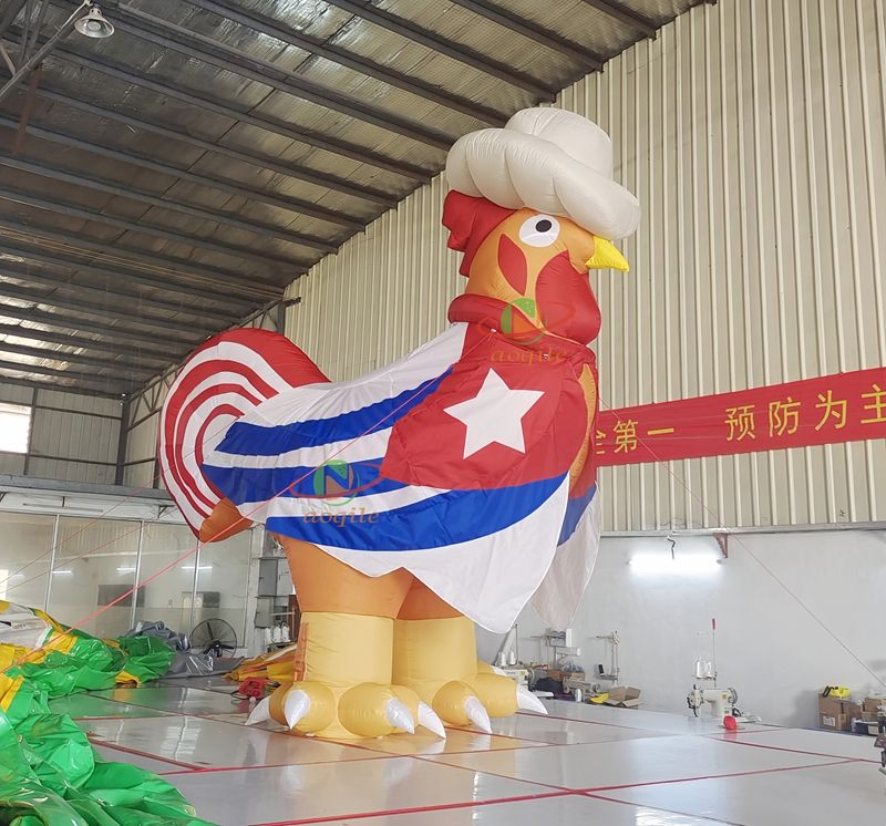 Rooster Mascot Inflatable Chicken Inflatable Cock Cartoon Model with Logo for Advertising Decoration
