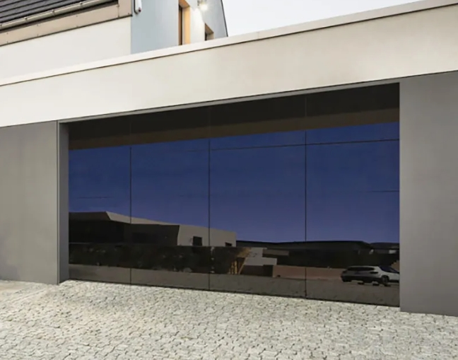 Foshan Factory Cheap Automatic Aluminum Steel Frameless Mirror Glass Mirror Garage Door