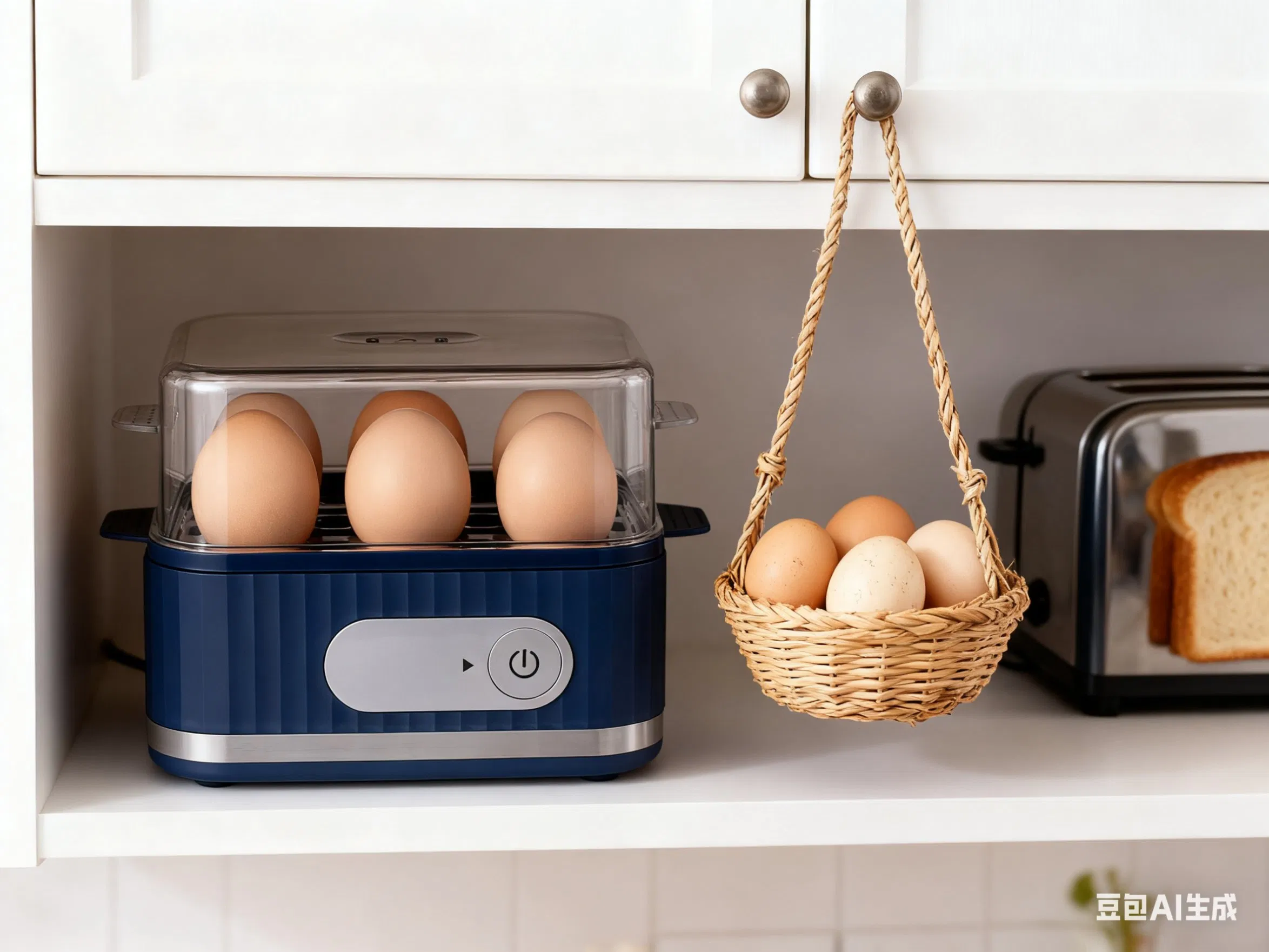 400W Mechanical Egg Cooker with Timer for Perfectly Boiled 6 Eggs