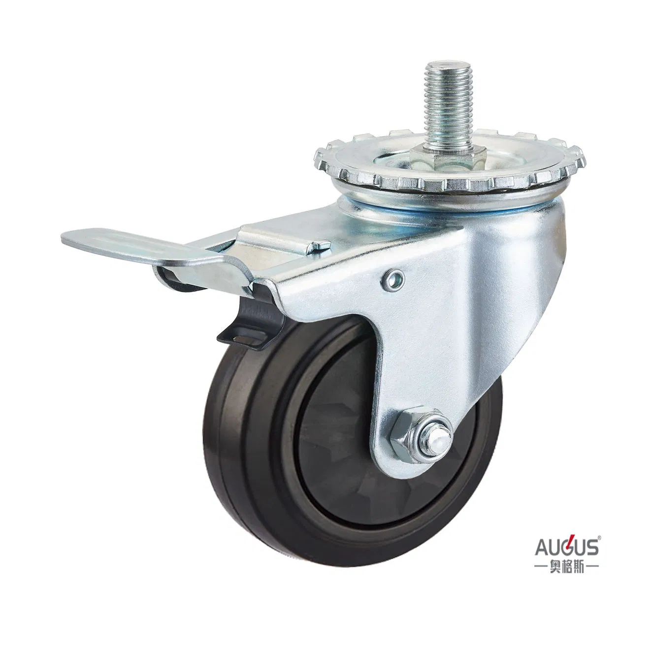 Black Elastic Glue Material of Double Bearing Caster Wheel