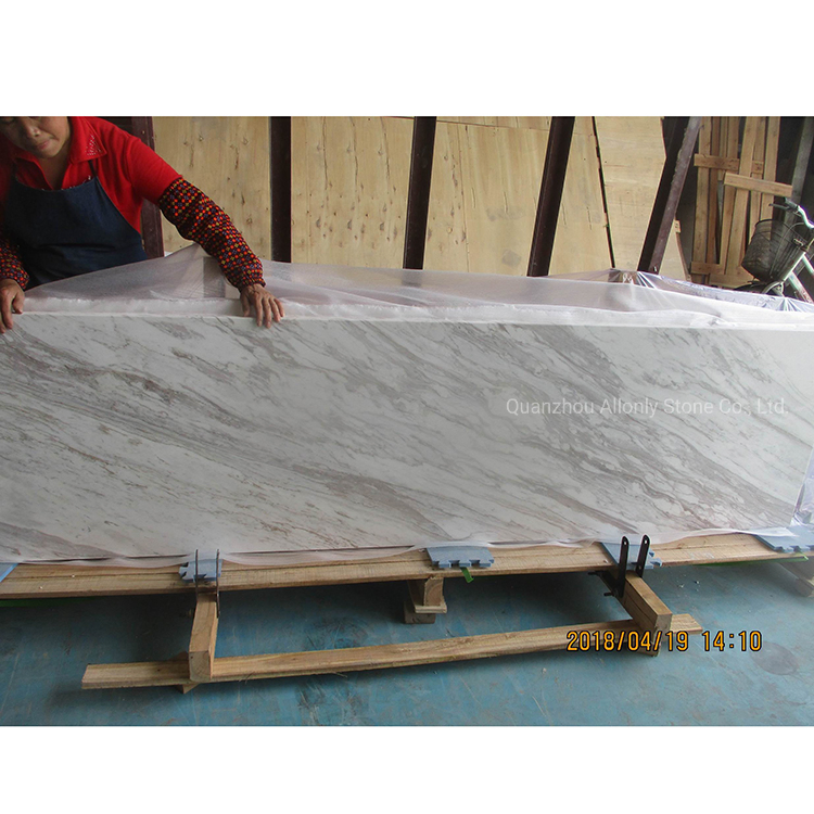 6 Seater Stone Work Countertop Volakas White Marble Modern Table