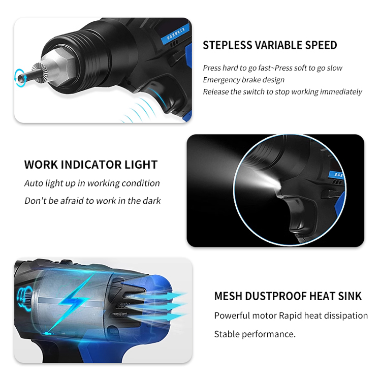 M3 M4 M5 M6 Cordless Rivet Gun Kit Automatic Lithium Battery Electric Blind Nut Riveter Tool