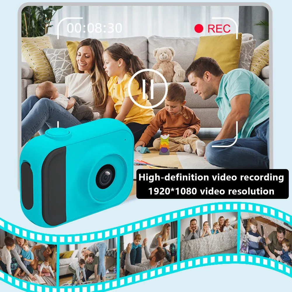 Rico-C Kids Camera 2.0 Inch Children Digital Rechargeable Camera Toddler Toy Video Recorder - Pink