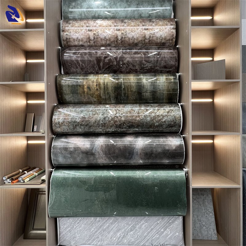 High Glossy UV Coating Stone PETG PVC Decorative Film for PUR Lamination