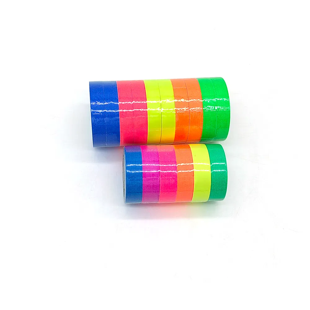 Custom UV LED Blacklight Reactive Fluorescent Neon Black Light Luminous Gaffer Cotton Cloth Party Decoration Mark Adhesive Tape