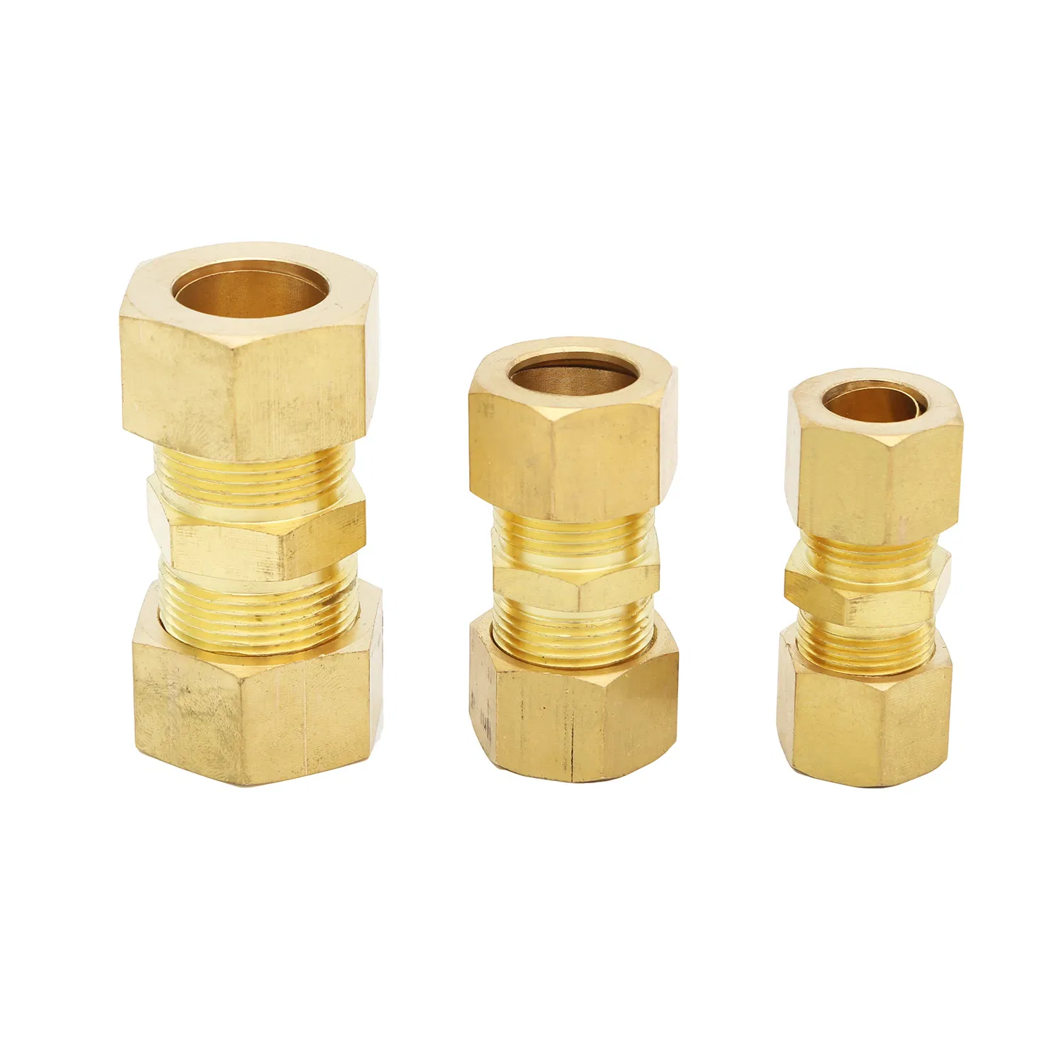 Brass Double Ferrule Fitting Hex Male Thread Straight Joint Compression Hydraulic Tube Fittings