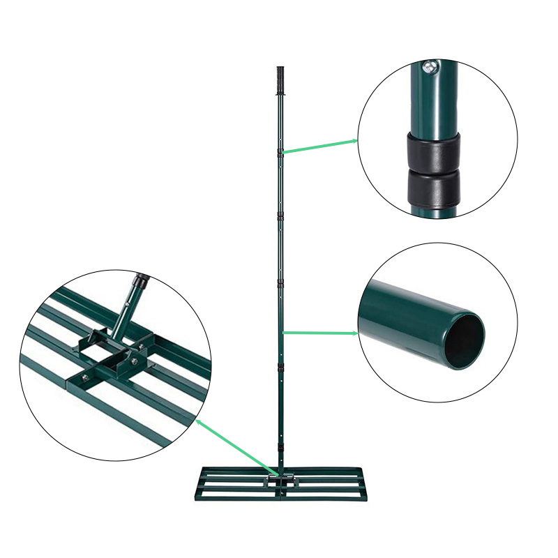 Custom Garden Landscape Rake Soil Leveling Tool Multi-Purpose Steel Lawn Leveller