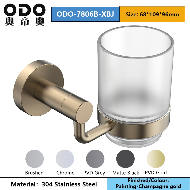 Стакан и держатель для зубных щеток шампань голд