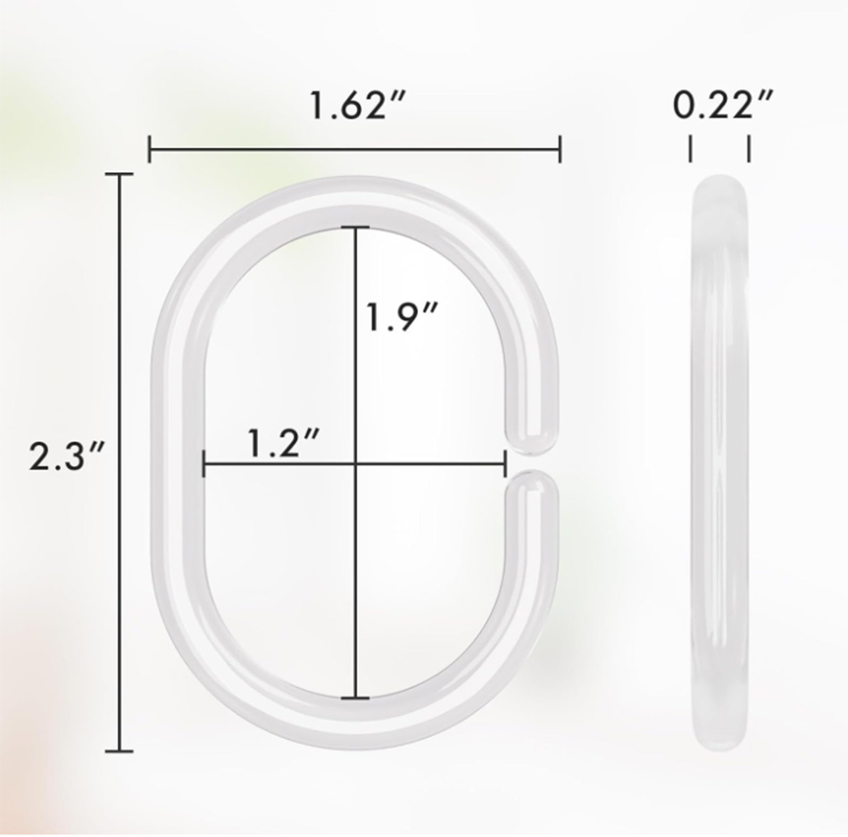 24PCS C Shaped Plastic Shower Curtain Rings Shower Hooks for Shower Curtain