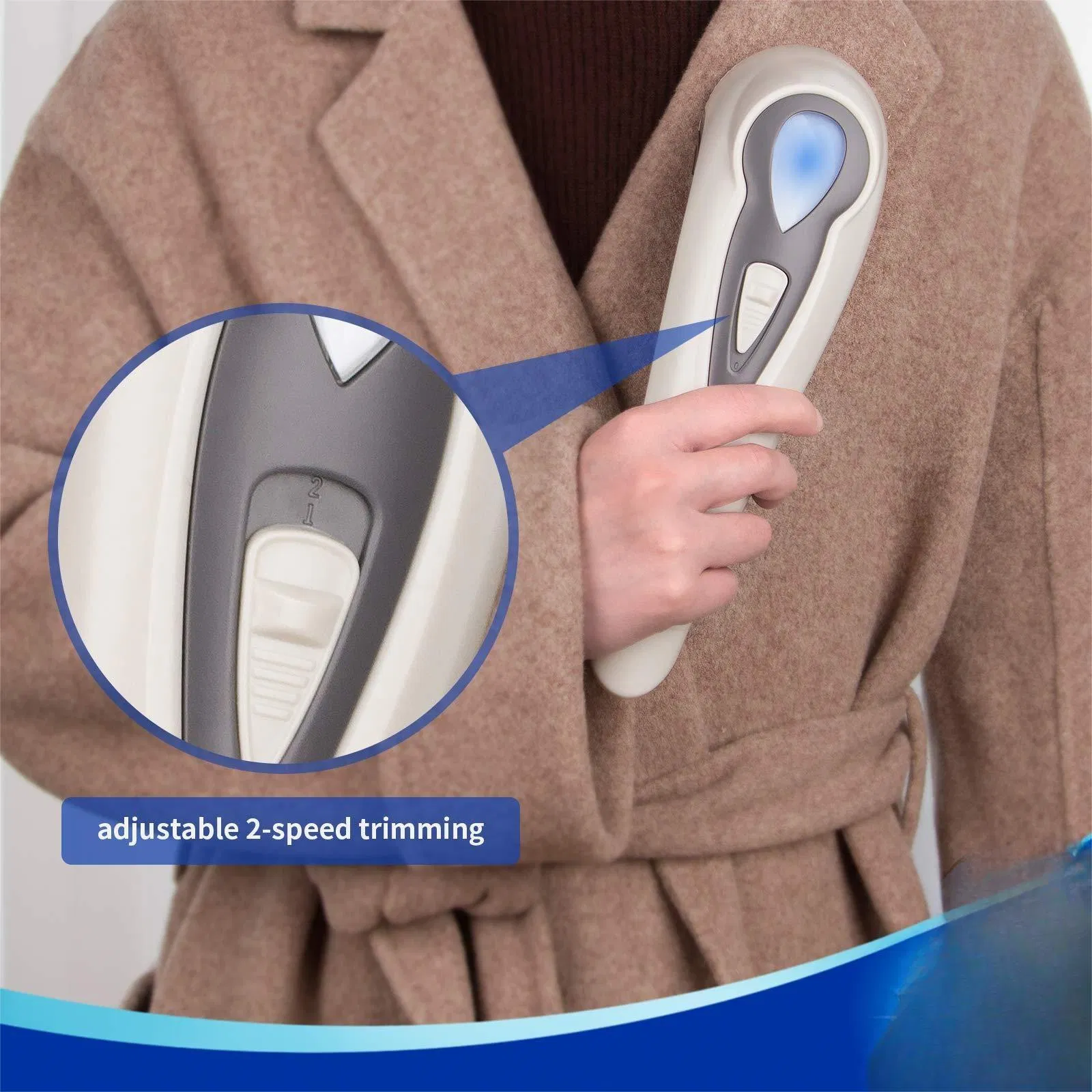 Fabric Shaver 2-Speeds Rechargeable Electric 2 Replaceable Upgraded 6-Leaf Blades Lint Remover