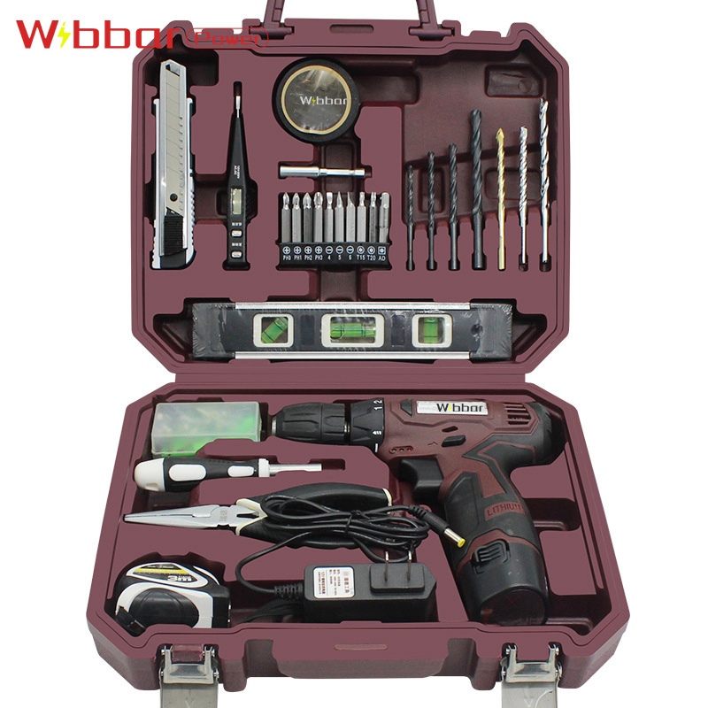 Household Electric Screwdriver Tool Box Set 12V Lithium Electric Drill Repair