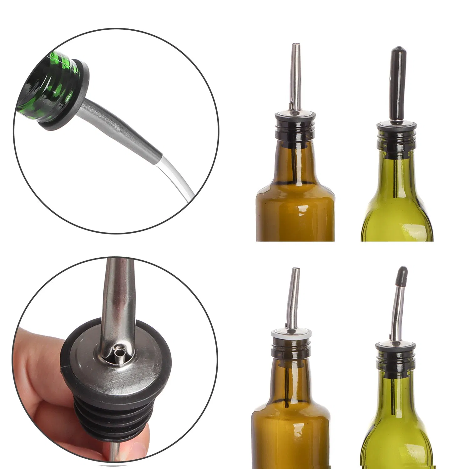 Stocked Flip Top Wine Decanter Pourer Stainless Steel Oil Pourer with Custom Logo