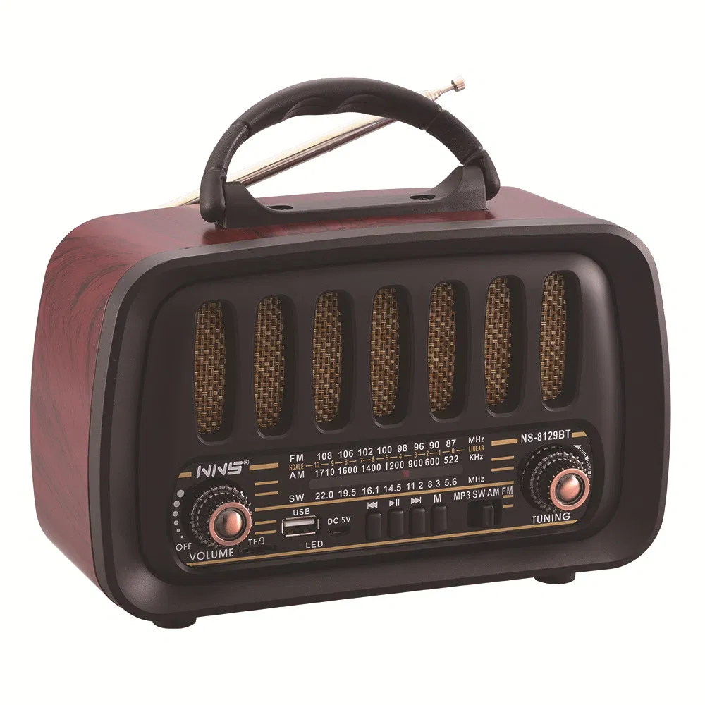 Ретро радио NS-8129BT с Bluetooth, деревянный корпус