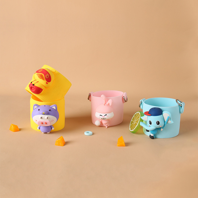 Animal Shaped Milk Tea Cup Cover Cartoon Silicone Cup Cover