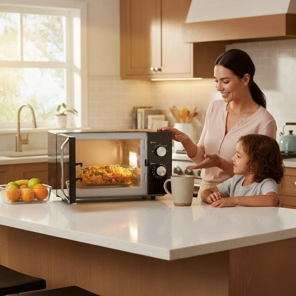 20L 700W Mechanical Countertop Microwave Oven with Turntable Defrost Function
