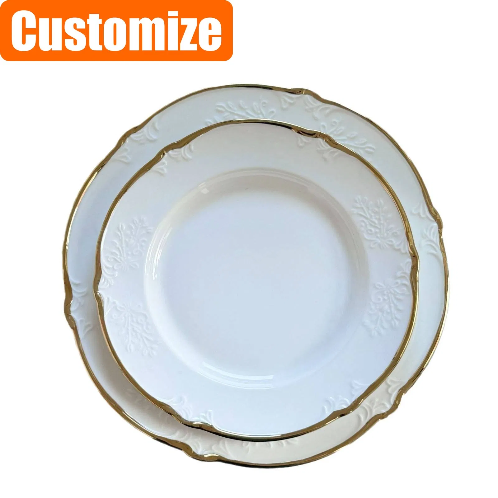 Customized Durable Reef Silver Clear Beaded Glass Plate Gold Plates Charger Plate