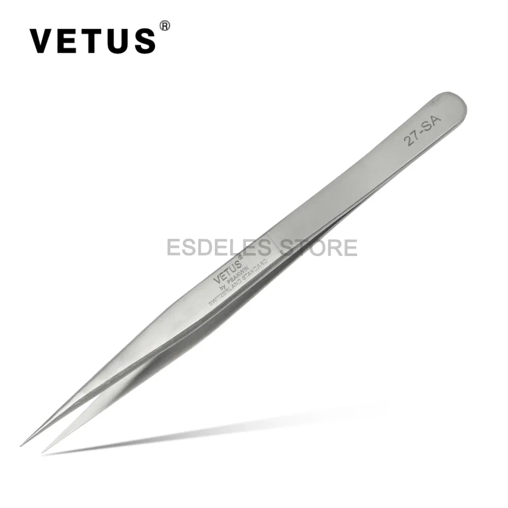 27-SA Stainless Steel Eyebrow Tweezers SA Precision Vetus Eyebrow Tweezers