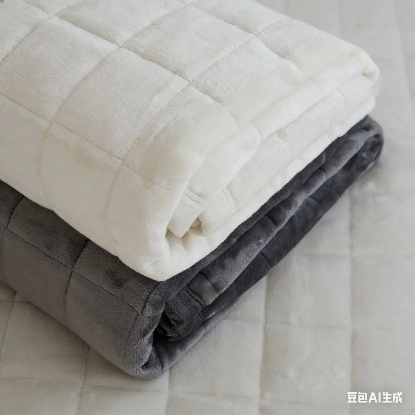 Thick Quilted Winter Warm Long Hair Fleece Quilted Mattress Topper Cover Pad