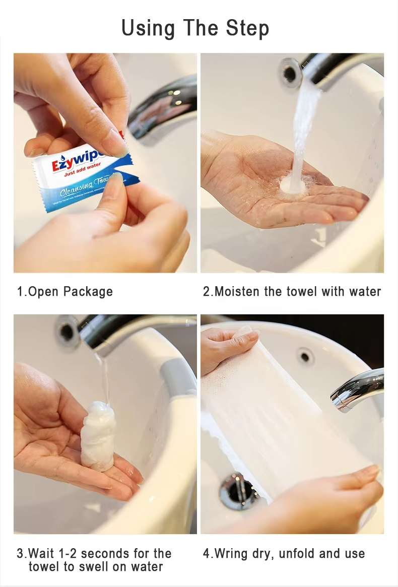 Custom Compressed Towel Tablets Disposable Magic Coin Tissue Packing Compressed Tissue Disposable Towel