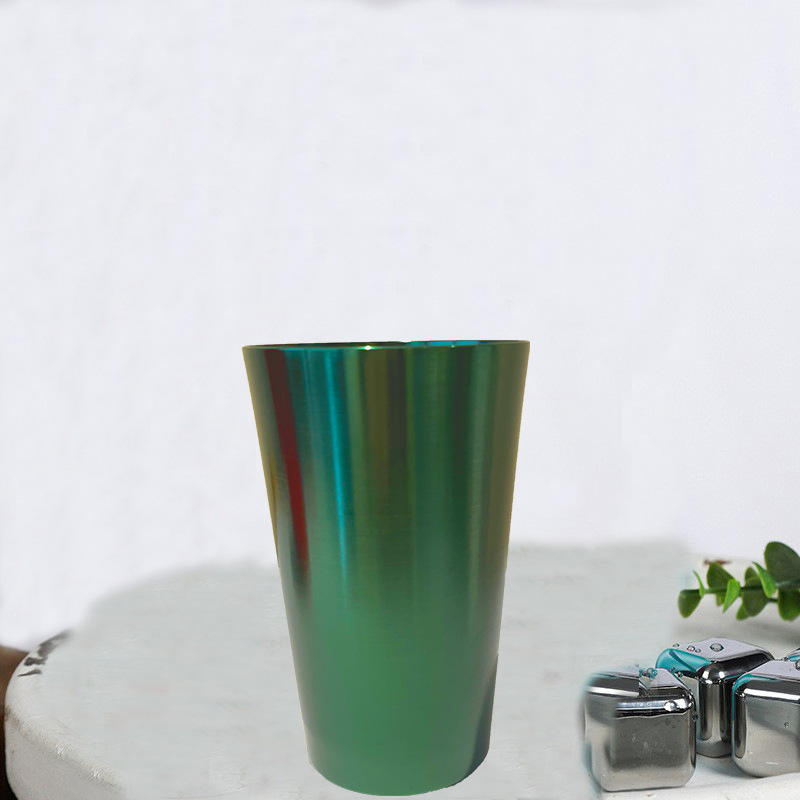 Custom Reusable Alumina Stackable Colorful Drinking Polished Food Grade Oxide Metal Aluminum Cup