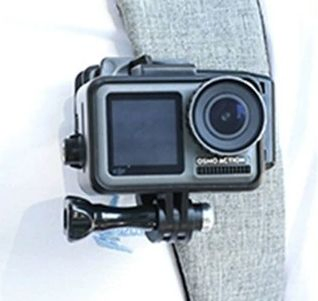 Black Backpack Clip Action Camera Shoulder Belt 360 Degree for Gopro Action Camera Clamp Accessories