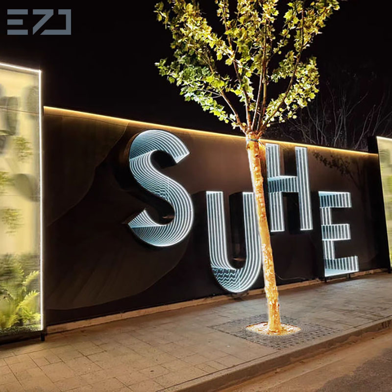 Endless Infinite Tunnel LED Letter Sign Board Outdoor 3D LED Big Letters