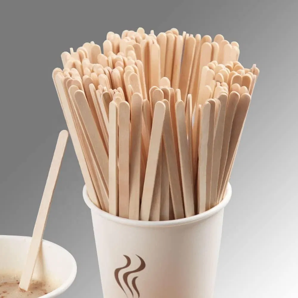 Nature Color Wooden Finger Shaped Coffee Stirrer 11cm 14cm 19cm Hot Drink Stir Stick Custom Logo Individual Package Tea Tool