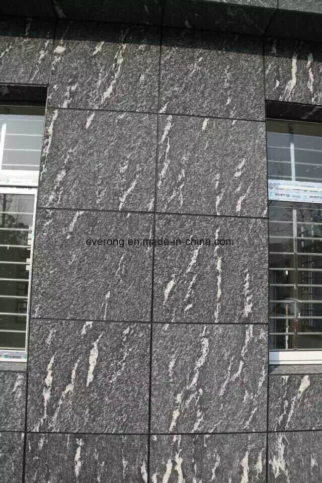 Natural Stone Exterior Wall Tile China Jet Black Mist Snow Grey Granite for Cladding/Covering