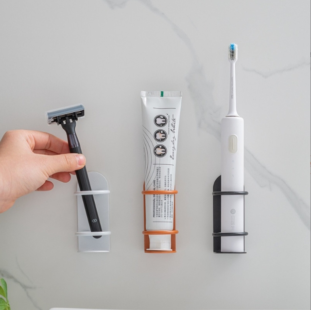 Electric Toothbrush Holder, Wall-Mounted, Minimalist Bathroom Storage Rack for Toiletries