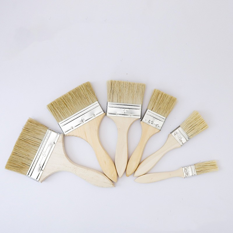 Кисть для масляной живописи с деревянной ручкой и щетиной кабана