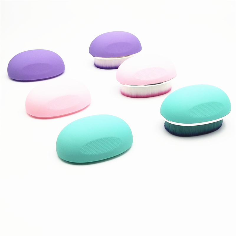 Portable Egg Shape Oval Cosmetic Foundation Brush with Cap for Make up