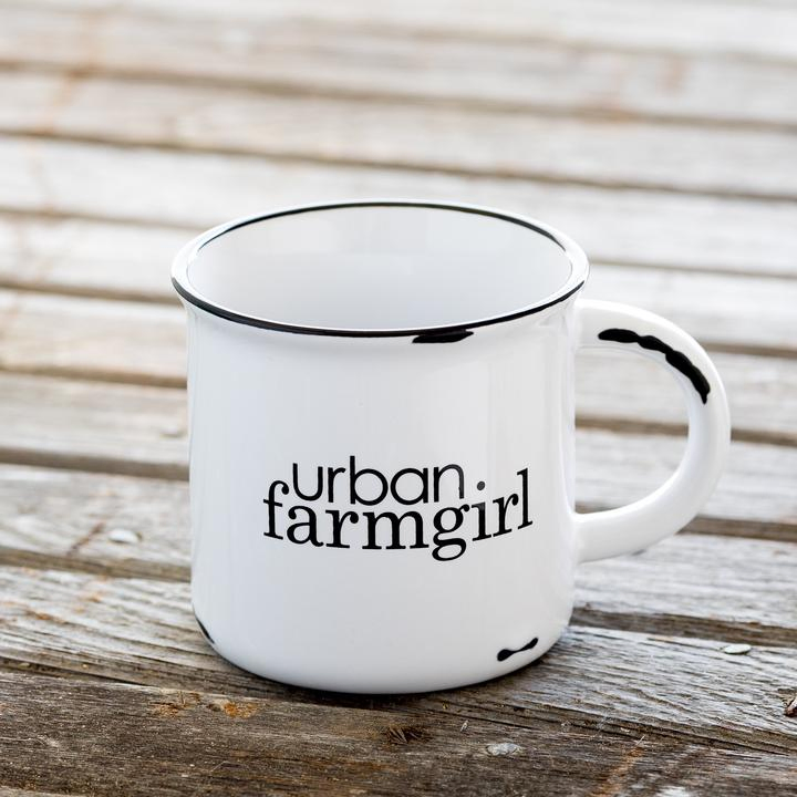 Classic 13oz Black and White Enamel Mug for Home and Travel