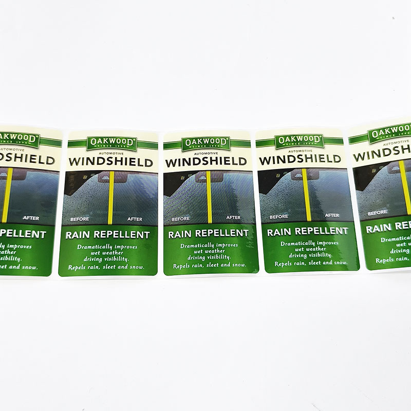 Green Color Simple Design Product Information Printing Oil Packaging Label Rolls