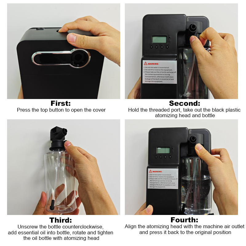 Yuekun Wall-Mounted LCD Electric Aromatherapy Essential Oil Diffuser Desktop Aroma Diffuser