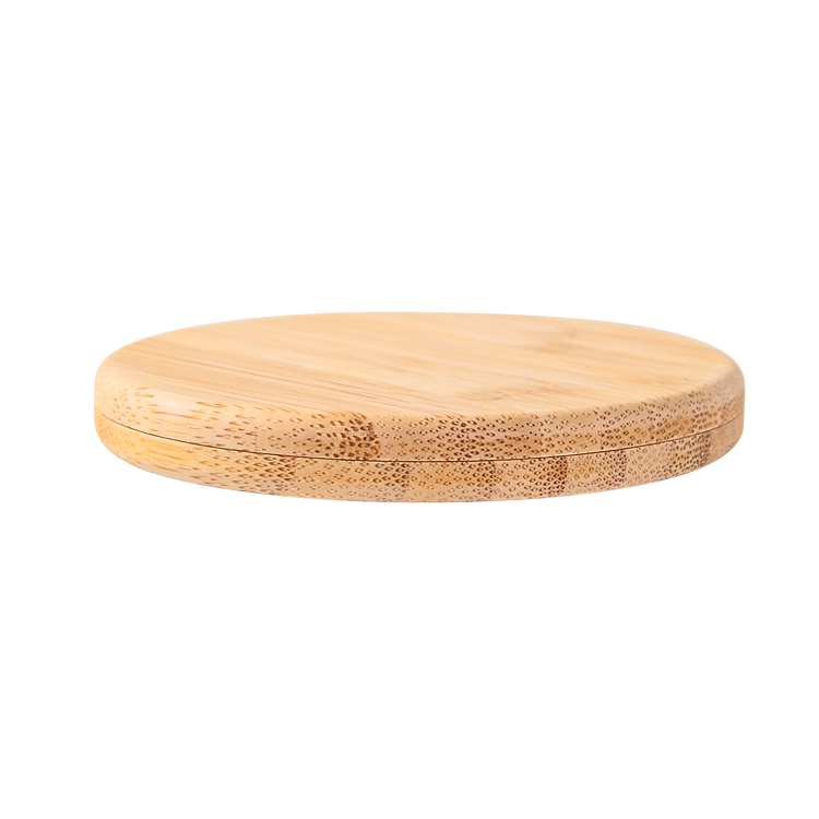 2020 Fashion Eco Friendly Custom Logo Bamboo Round Pocket Cosmetic Mirror Compact Makeup Mirror