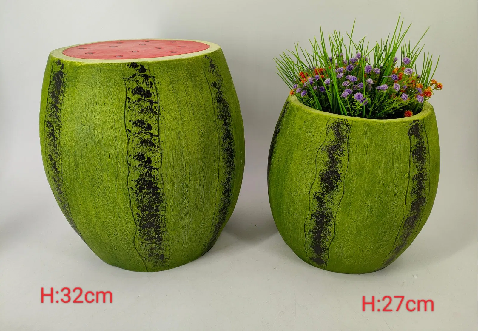 Кашпо и табурет Арбуз-Клубника из МГО