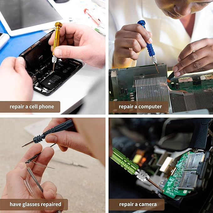 Мини-отвертка прецизионная магнитная, набор бит S2