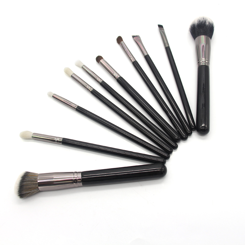 18PCS Double-Ended Makeup Brush Vegan Face Black Set of Makeup Brush for Cosmetics