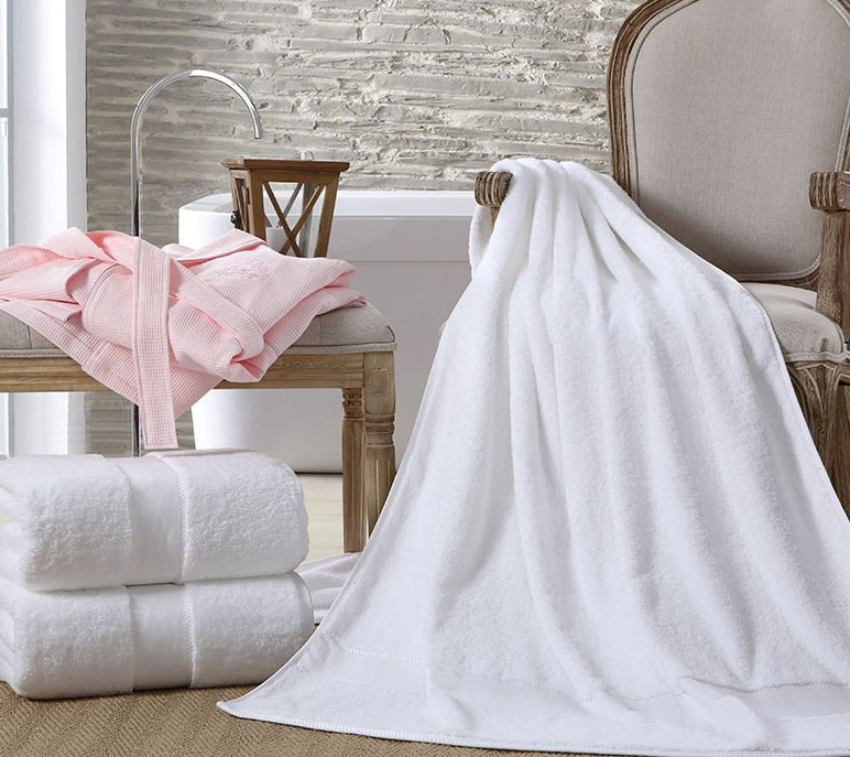 Customized Embroidered Logo Hotel Towel Set for SPA 100% Organic Cotton Terry Luxury Bath Towel White Towels