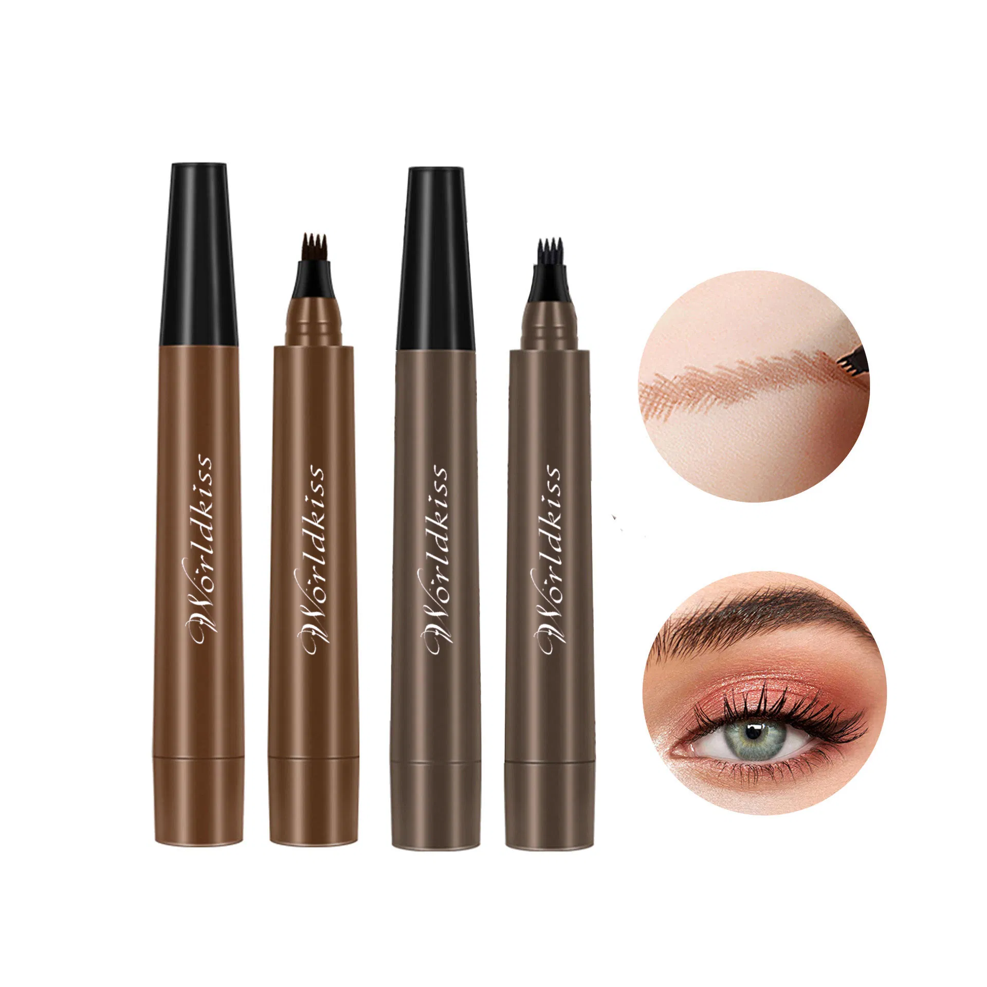 Long Lasting Waterproof Sweatproof Mineral 3D Wild Brow Four Tip Eyebrow Pen