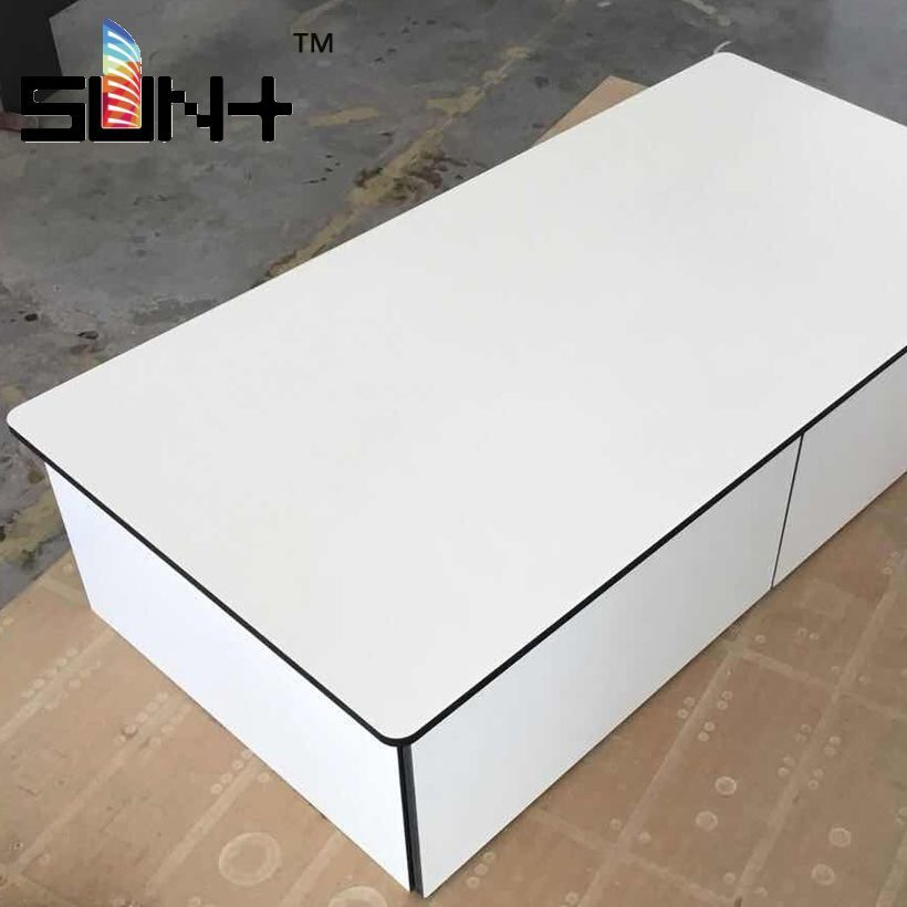 Factory Furniture Rectangle Ceramic Metal Dining Table High Pressure Laminate
