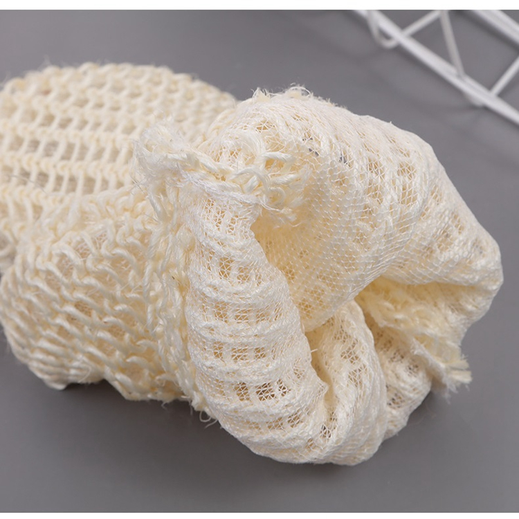 Eco Friendly Loofah Linen Bath Sponge Body Exfoliating Glove Scrubber Natural Shower Body Bath Scrub Exfoliating Glove Mitt