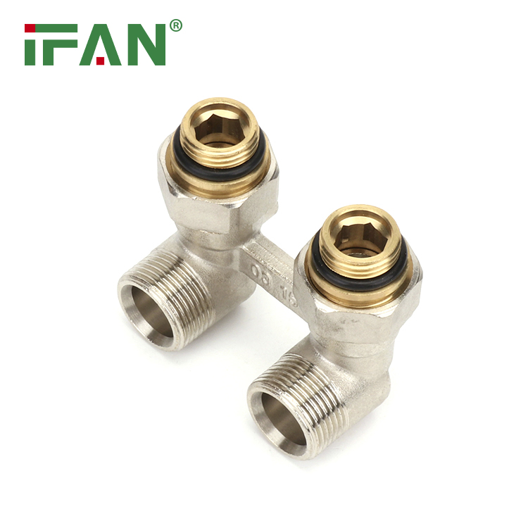 Ifan H Shape Valve Brass Type 1/2" 3/4" Plated Nickel Brass H Valve Angle Thermostatic Radiator Valve